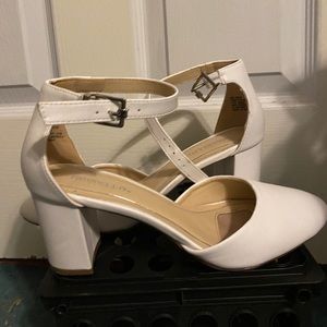 Marbella strappy white heels